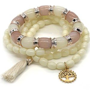 4 strand bracelet with tree of life charm. OS